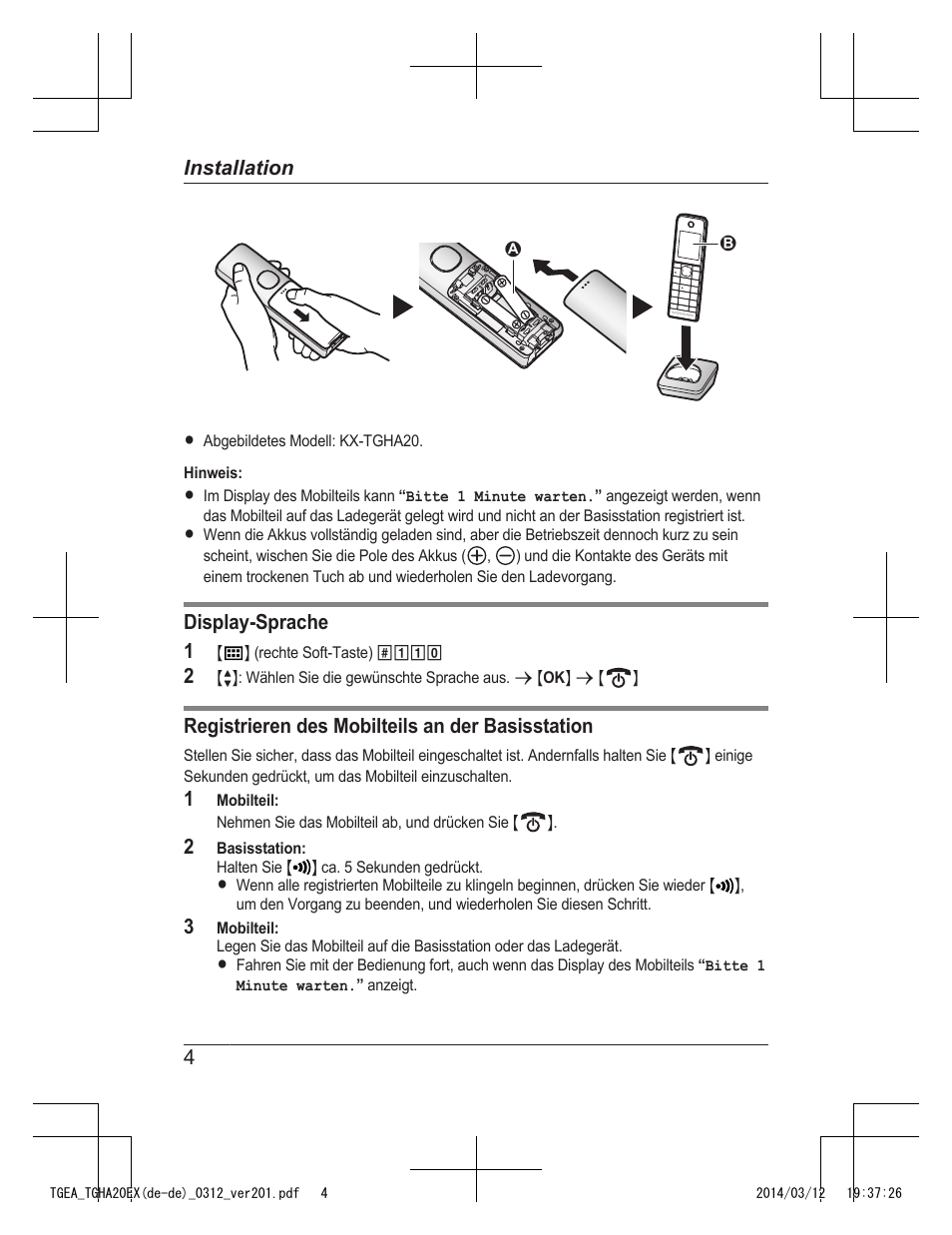 Panasonic KXTGEA20EX User Manual | Page 12 / 112