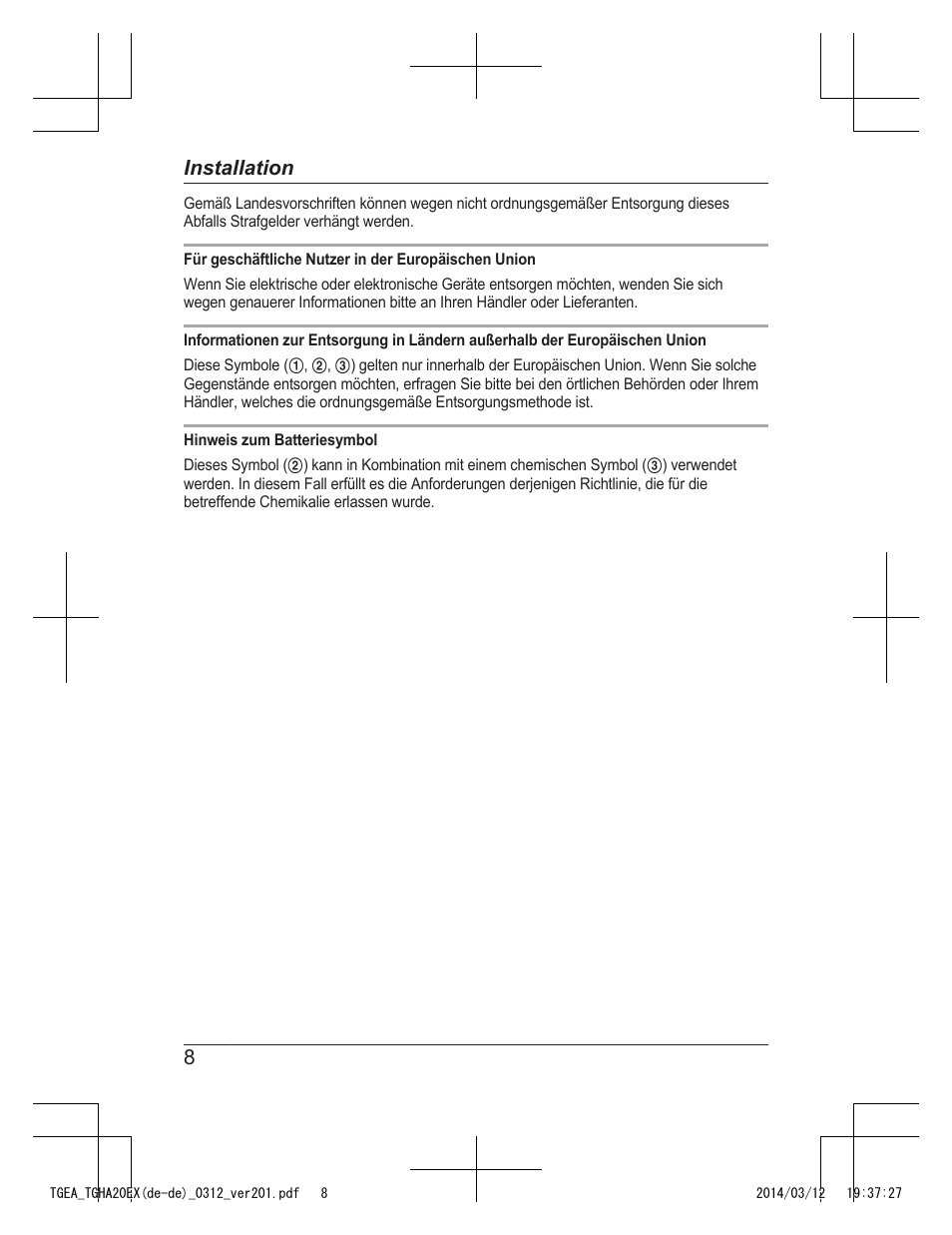 8installation | Panasonic KXTGEA20EX User Manual | Page 16 / 112