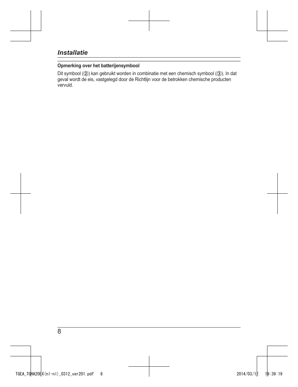 8installatie | Panasonic KXTGEA20EX User Manual | Page 32 / 112