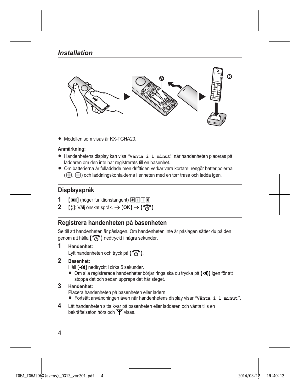 Panasonic KXTGEA20EX User Manual | Page 36 / 112