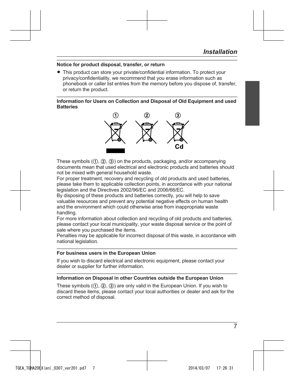 Panasonic KXTGEA20EX User Manual | Page 7 / 112