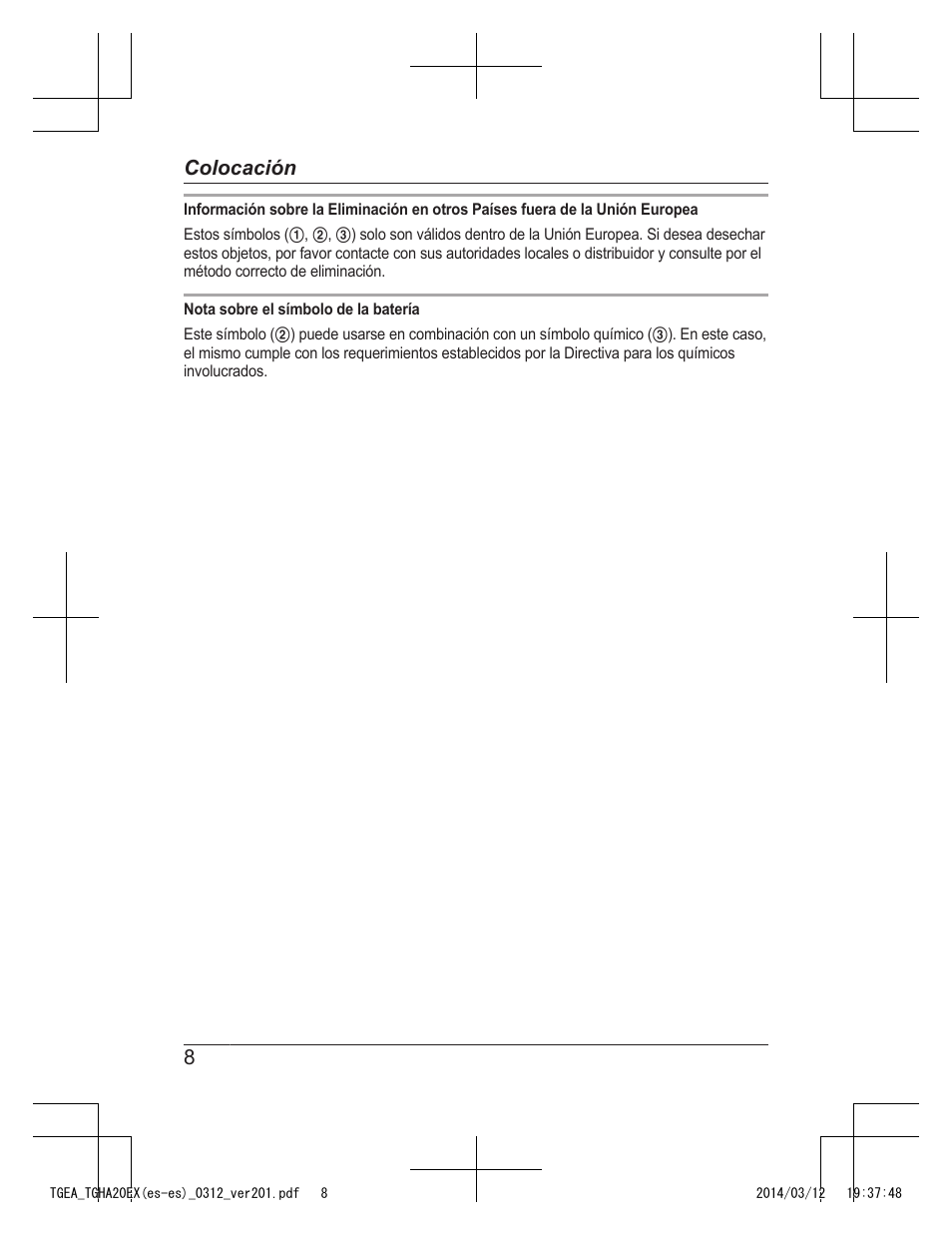 8colocación | Panasonic KXTGEA20EX User Manual | Page 88 / 112