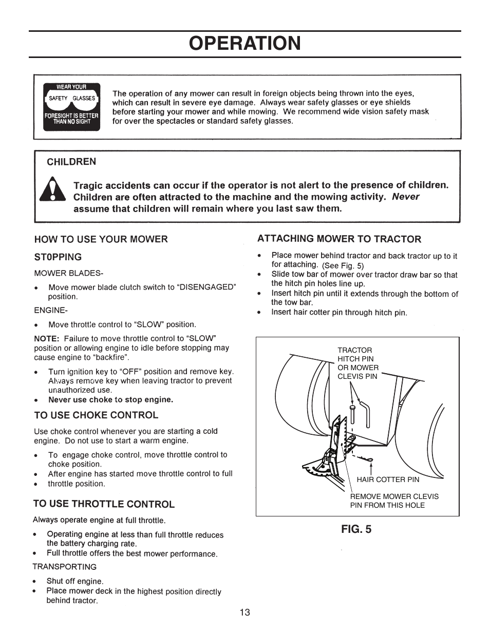 Operation | Agri-Fab 45-03621 User Manual | Page 13 / 28