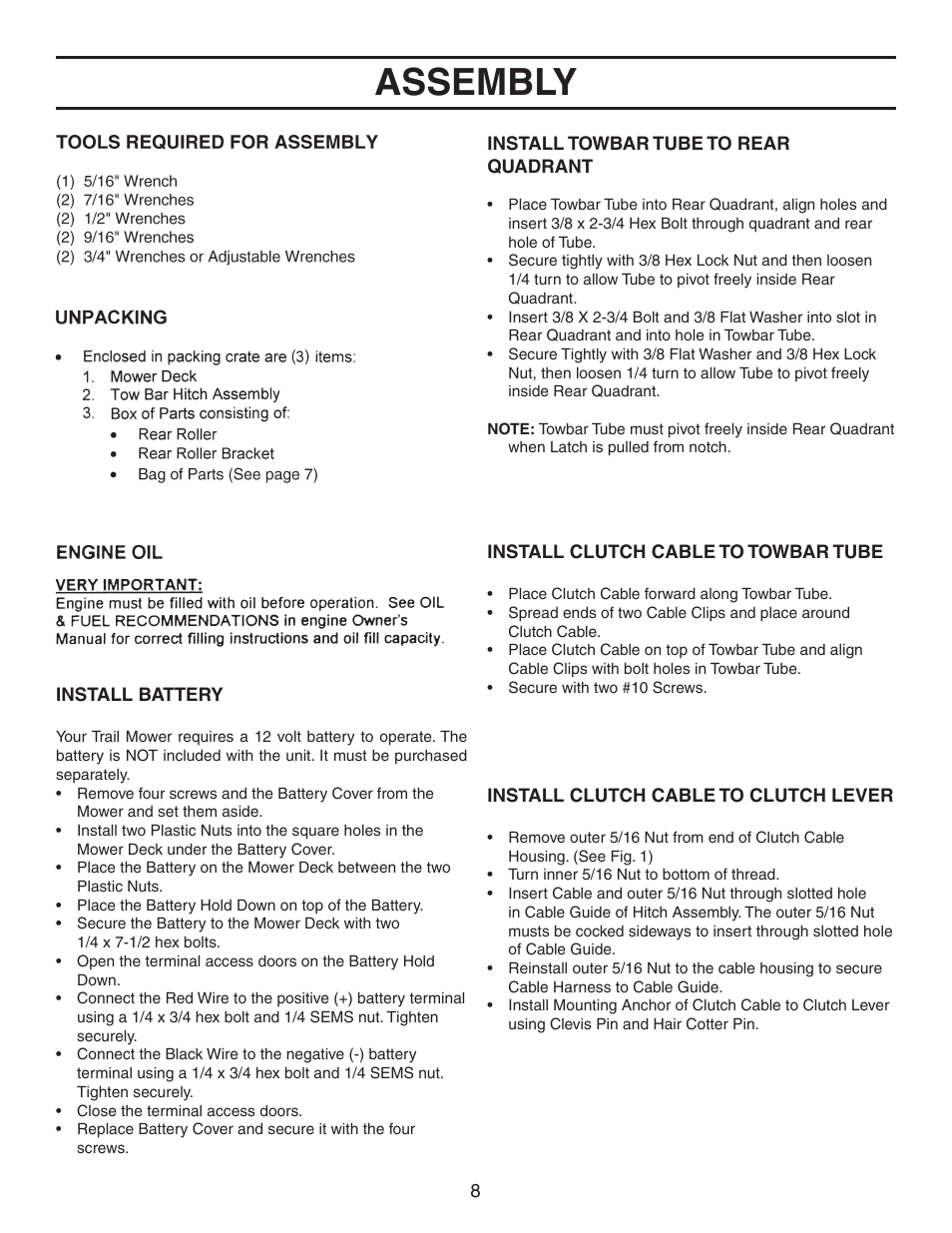 Assembly | Agri-Fab 45-03621 User Manual | Page 8 / 28