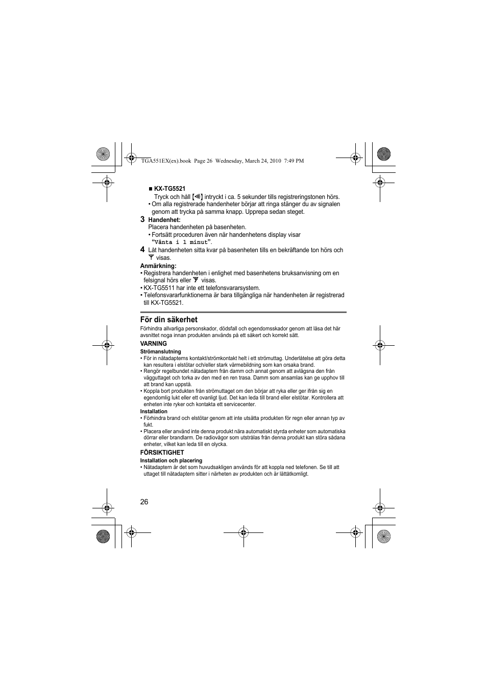 Panasonic KXTGA551EX User Manual | Page 26 / 76