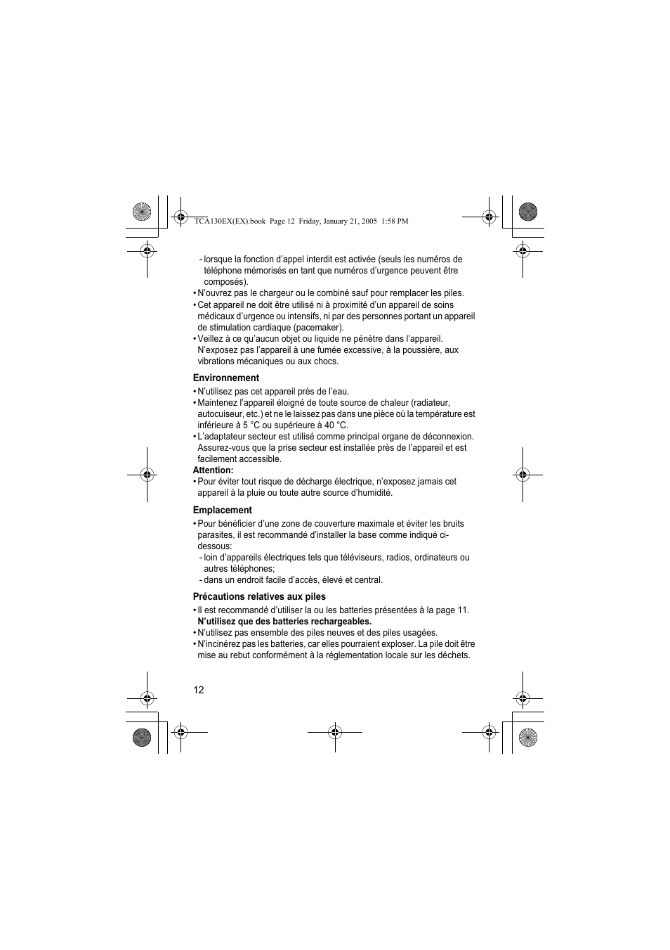 Panasonic KXTCA130EX User Manual | Page 12 / 60