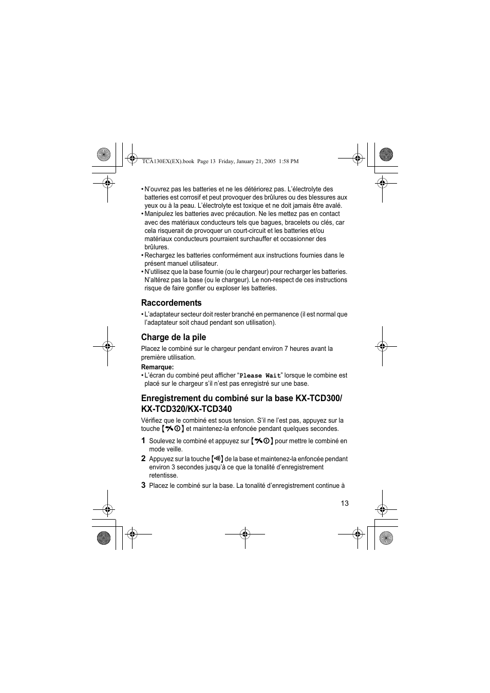 Panasonic KXTCA130EX User Manual | Page 13 / 60