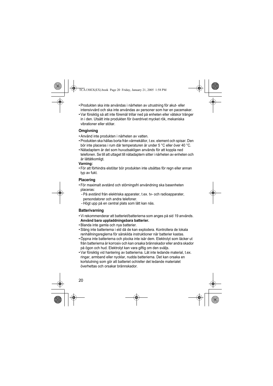 Panasonic KXTCA130EX User Manual | Page 20 / 60