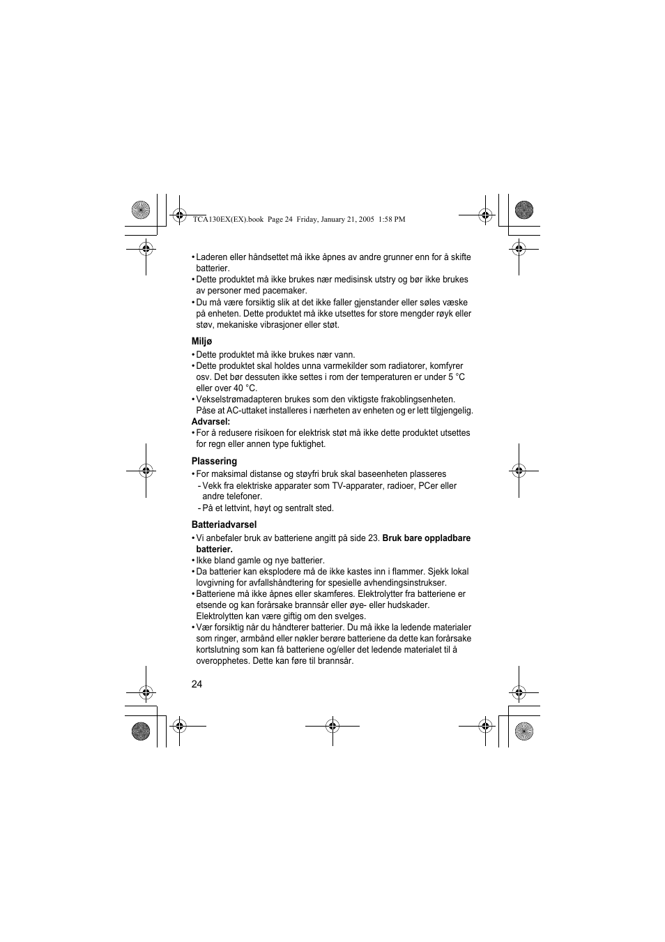 Panasonic KXTCA130EX User Manual | Page 24 / 60