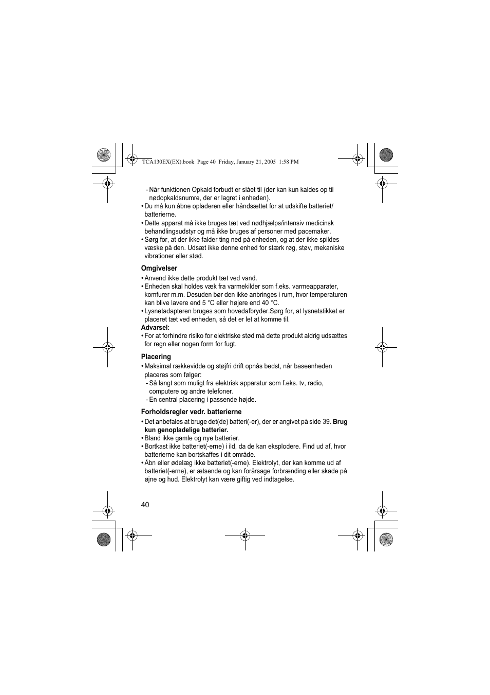 Panasonic KXTCA130EX User Manual | Page 40 / 60