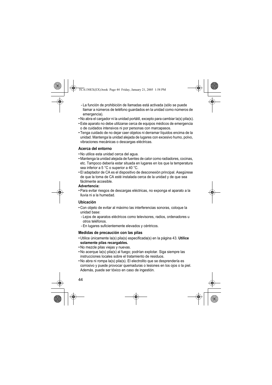 Panasonic KXTCA130EX User Manual | Page 44 / 60