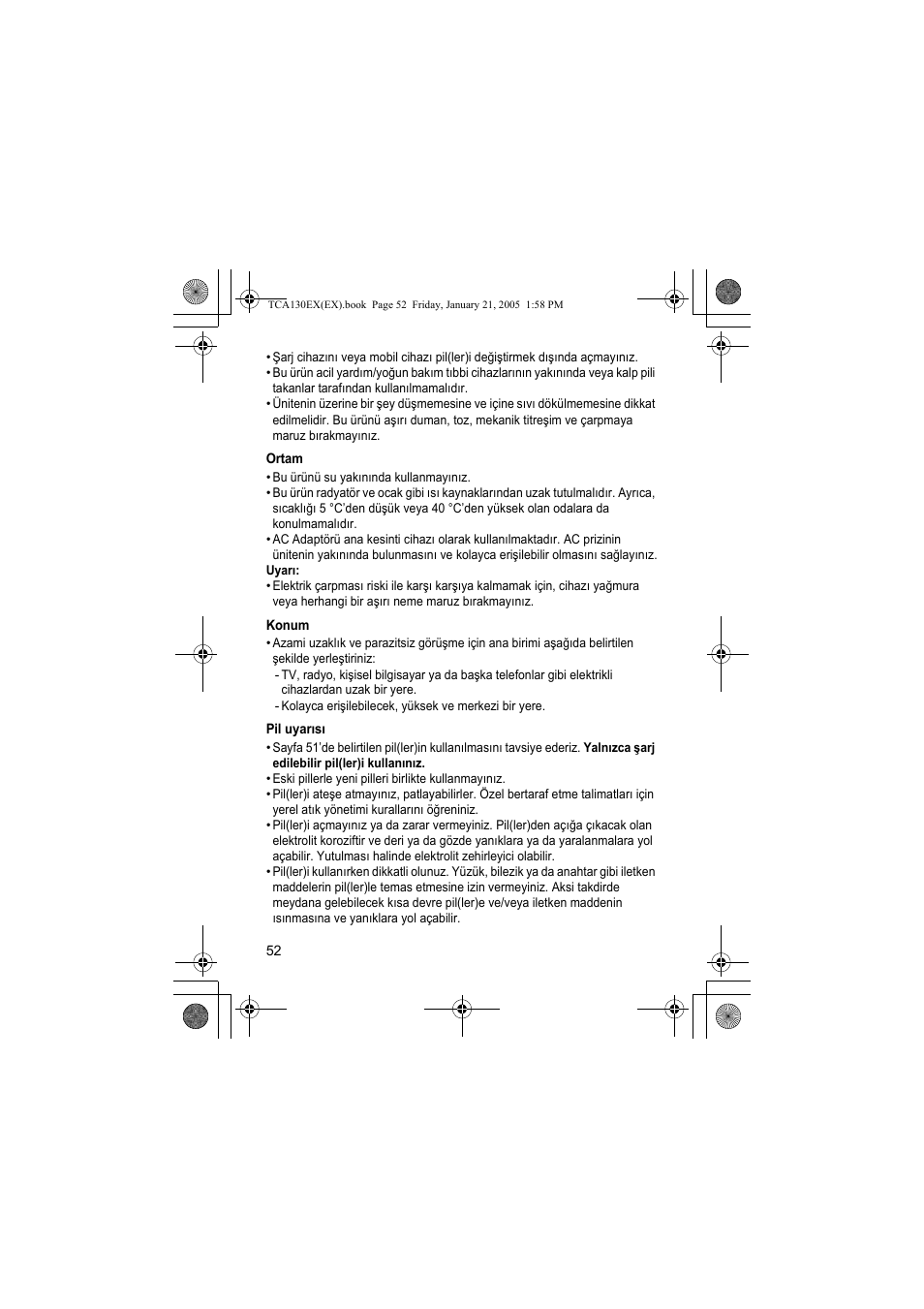 Panasonic KXTCA130EX User Manual | Page 52 / 60