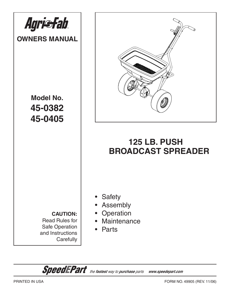 Agri-Fab 45-0382 User Manual | 12 pages