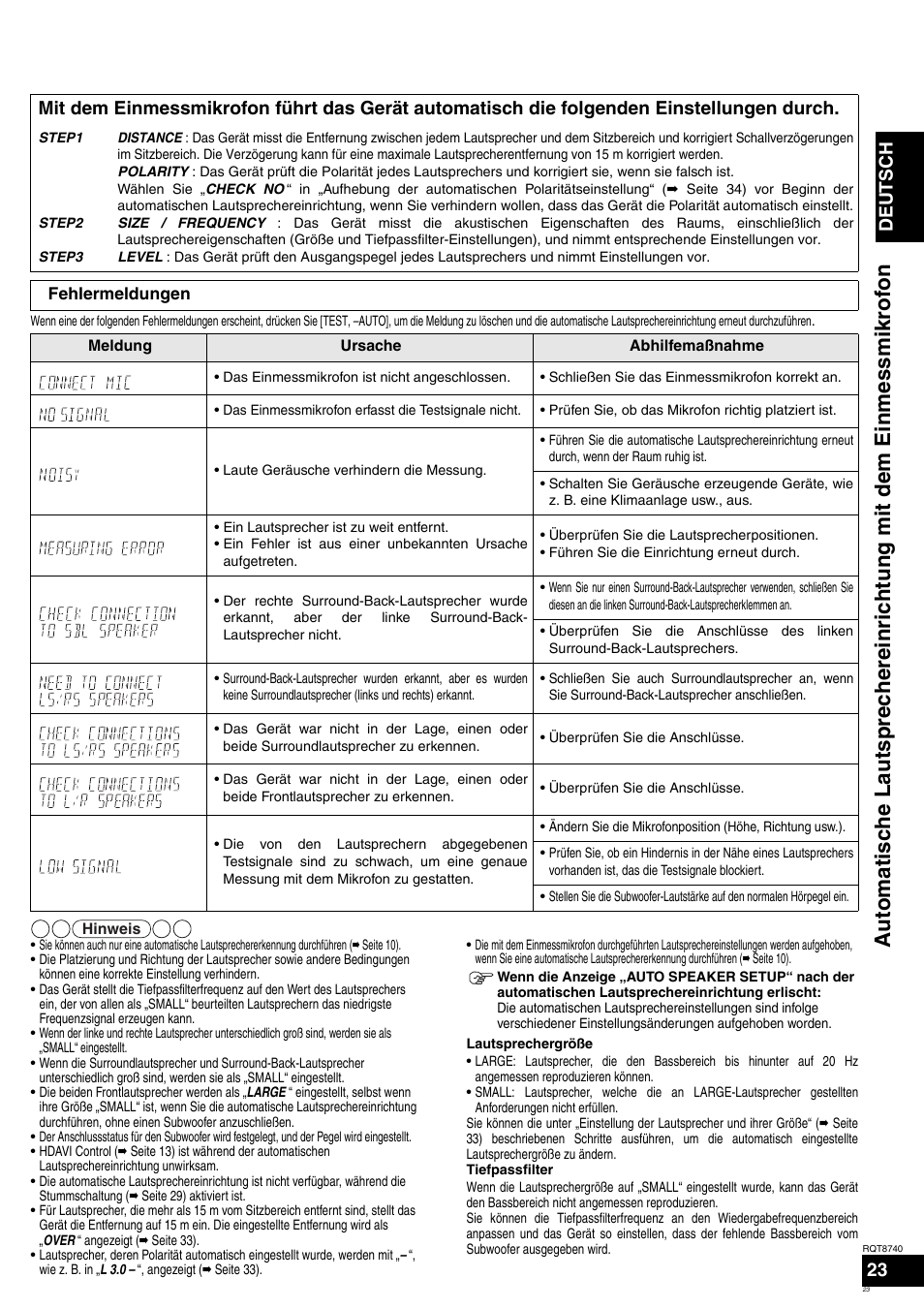 Deutsch | Panasonic SAXR700 User Manual | Page 23 / 144