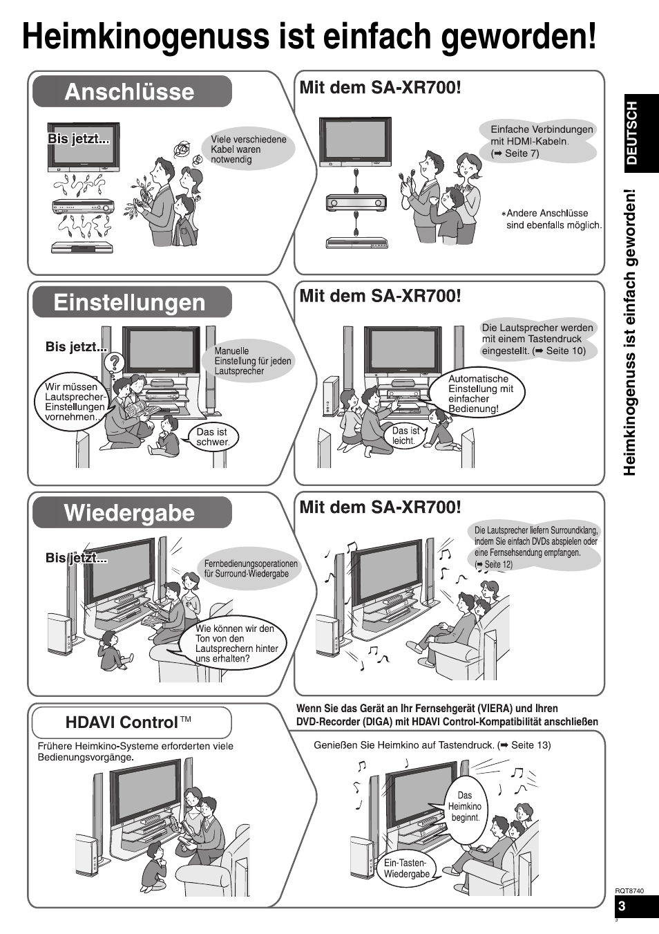 Heimkinogenuss ist einfach geworden, Hdavi control | Panasonic SAXR700 User Manual | Page 3 / 144