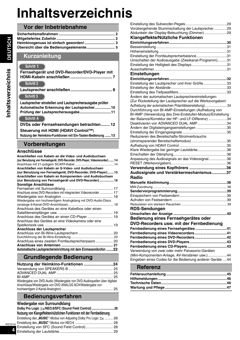 Panasonic SAXR700 User Manual | Page 4 / 144