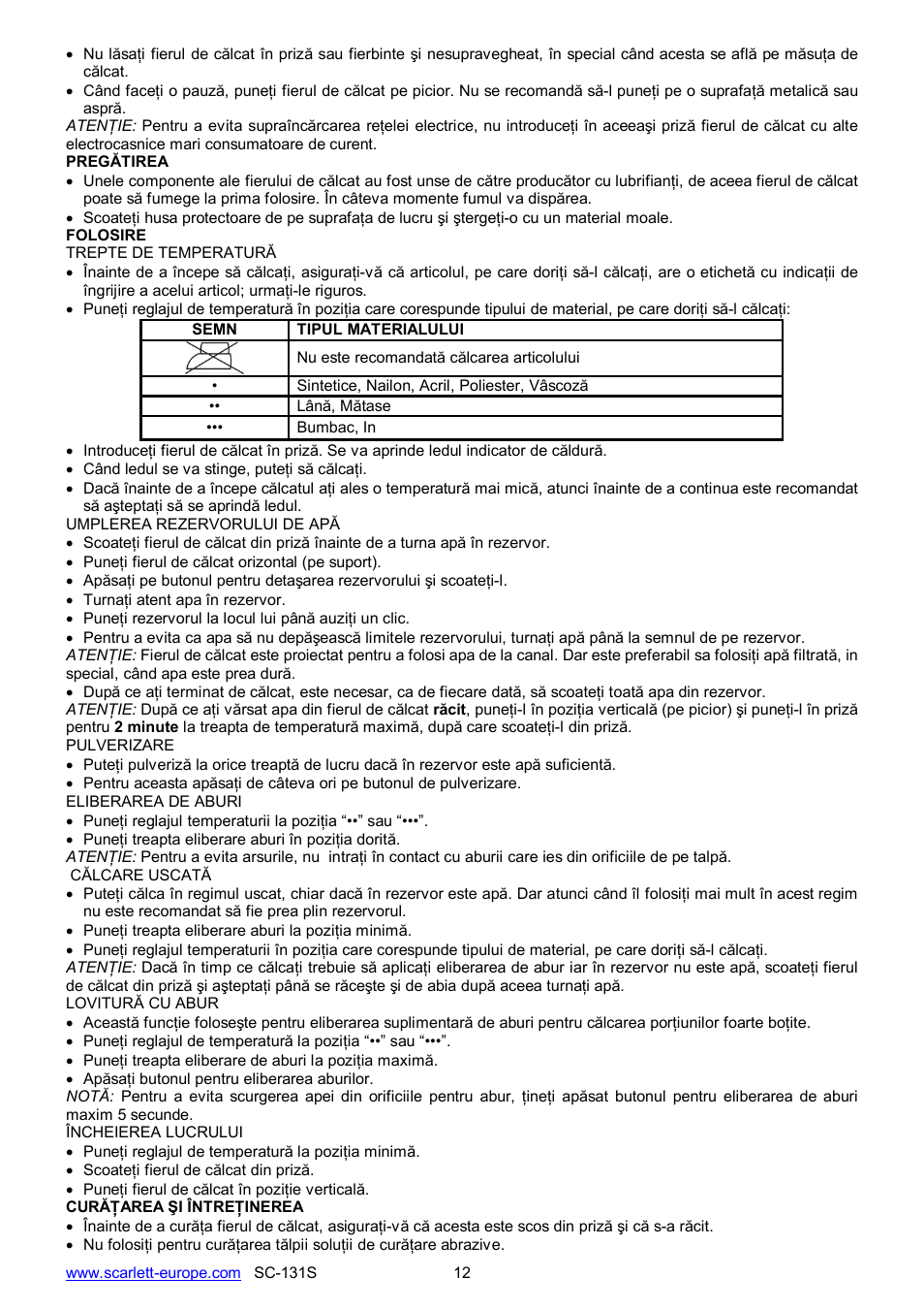 Scarlett SC-131S User Manual | Page 12 / 25