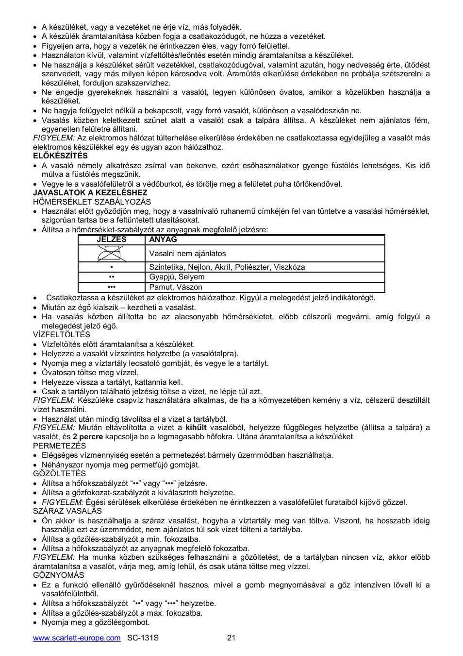 Scarlett SC-131S User Manual | Page 21 / 25