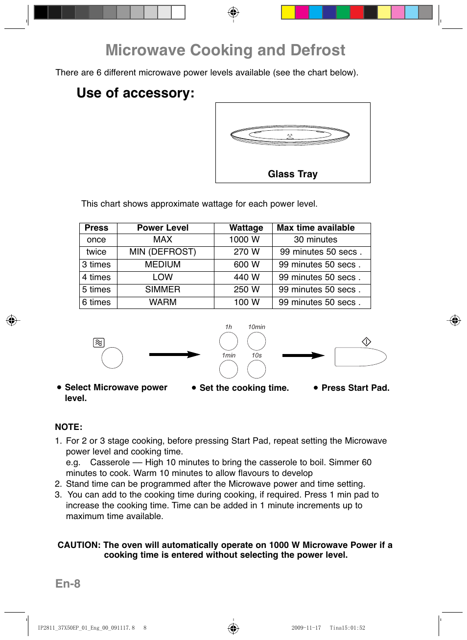 Microwave cooking and defrost, Use of accessory, En-8 | Panasonic NNCT579SEPG User Manual | Page 10 / 217