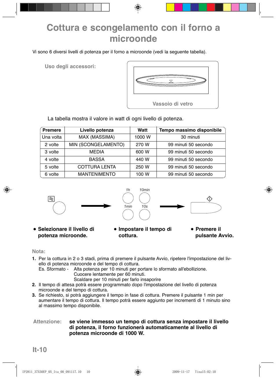 Cottura e scongelamento con il forno a microonde, It-10 | Panasonic NNCT579SEPG User Manual | Page 106 / 217