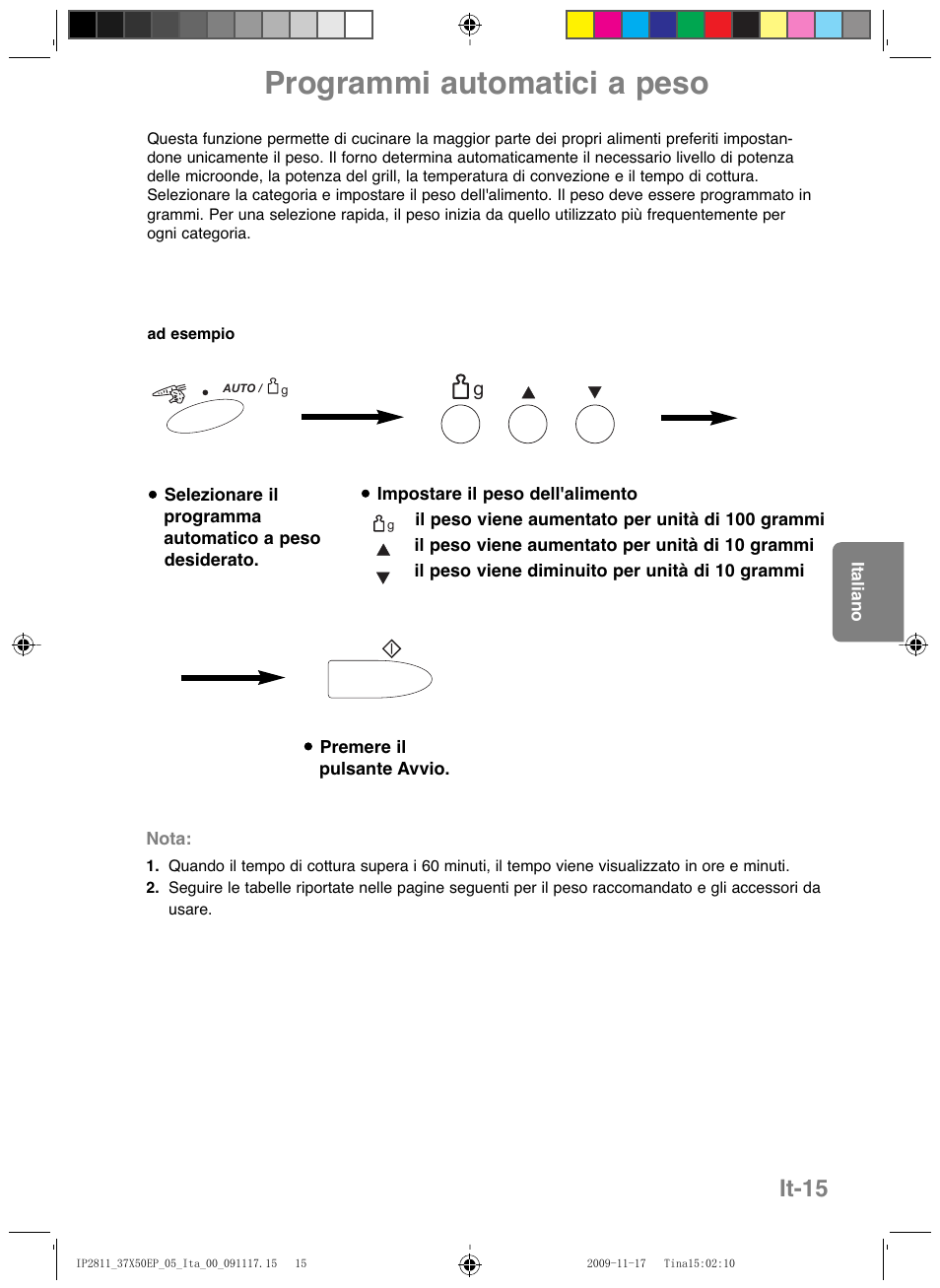 Programmi automatici a peso, It-15 | Panasonic NNCT579SEPG User Manual | Page 111 / 217