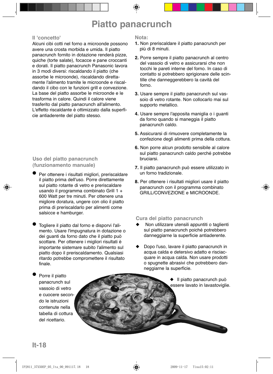 Piatto panacrunch, It-18 | Panasonic NNCT579SEPG User Manual | Page 114 / 217