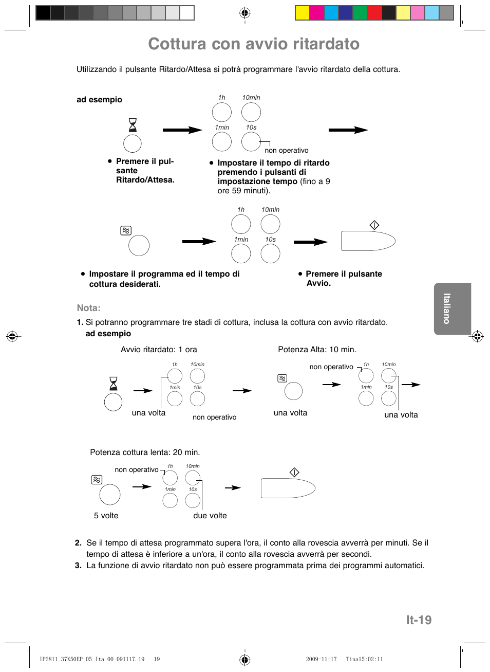 Cottura con avvio ritardato, It-19 | Panasonic NNCT579SEPG User Manual | Page 115 / 217