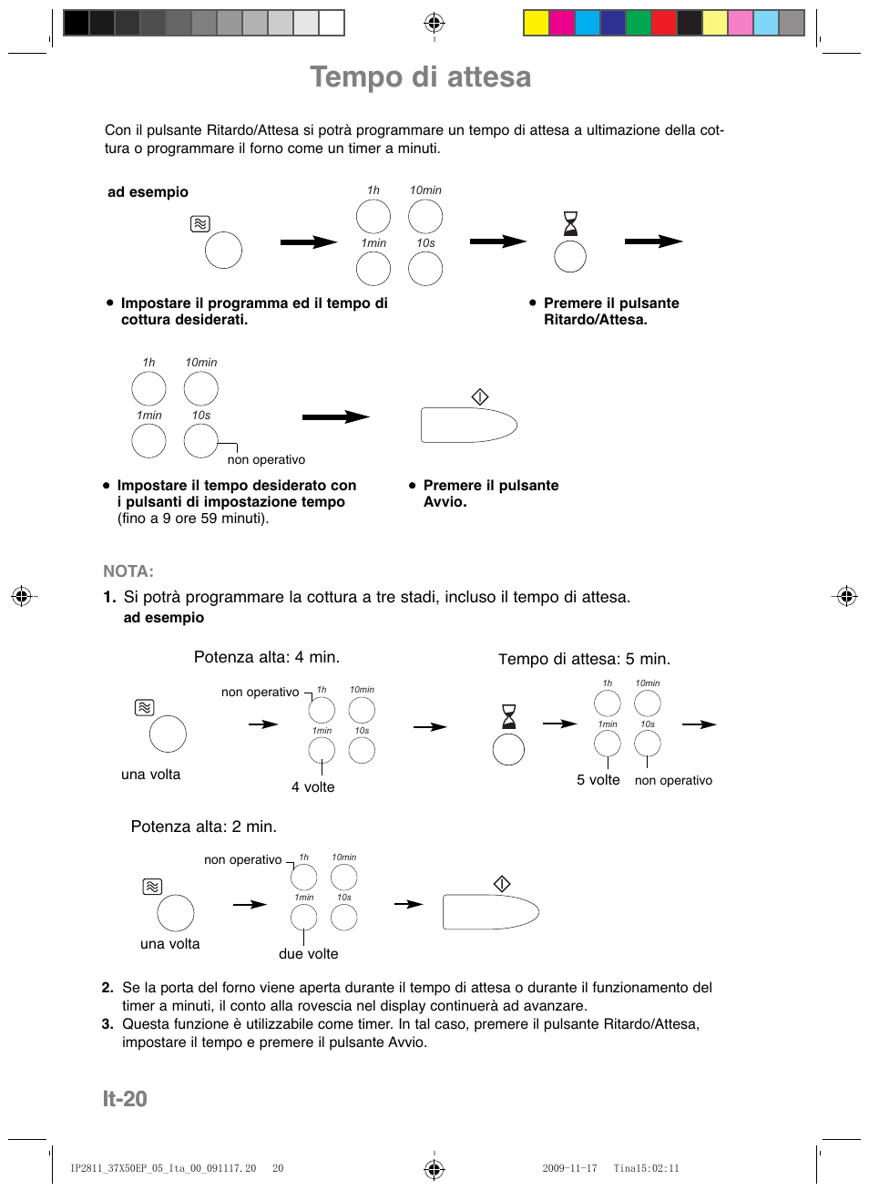 Tempo di attesa, It-20 | Panasonic NNCT579SEPG User Manual | Page 116 / 217