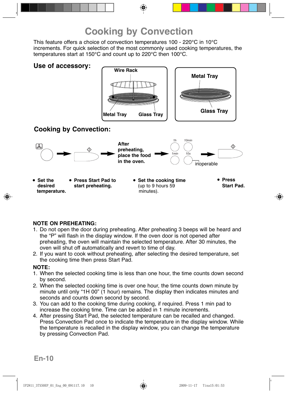 Cooking by convection, En-10, Use of accessory: cooking by convection | Panasonic NNCT579SEPG User Manual | Page 12 / 217