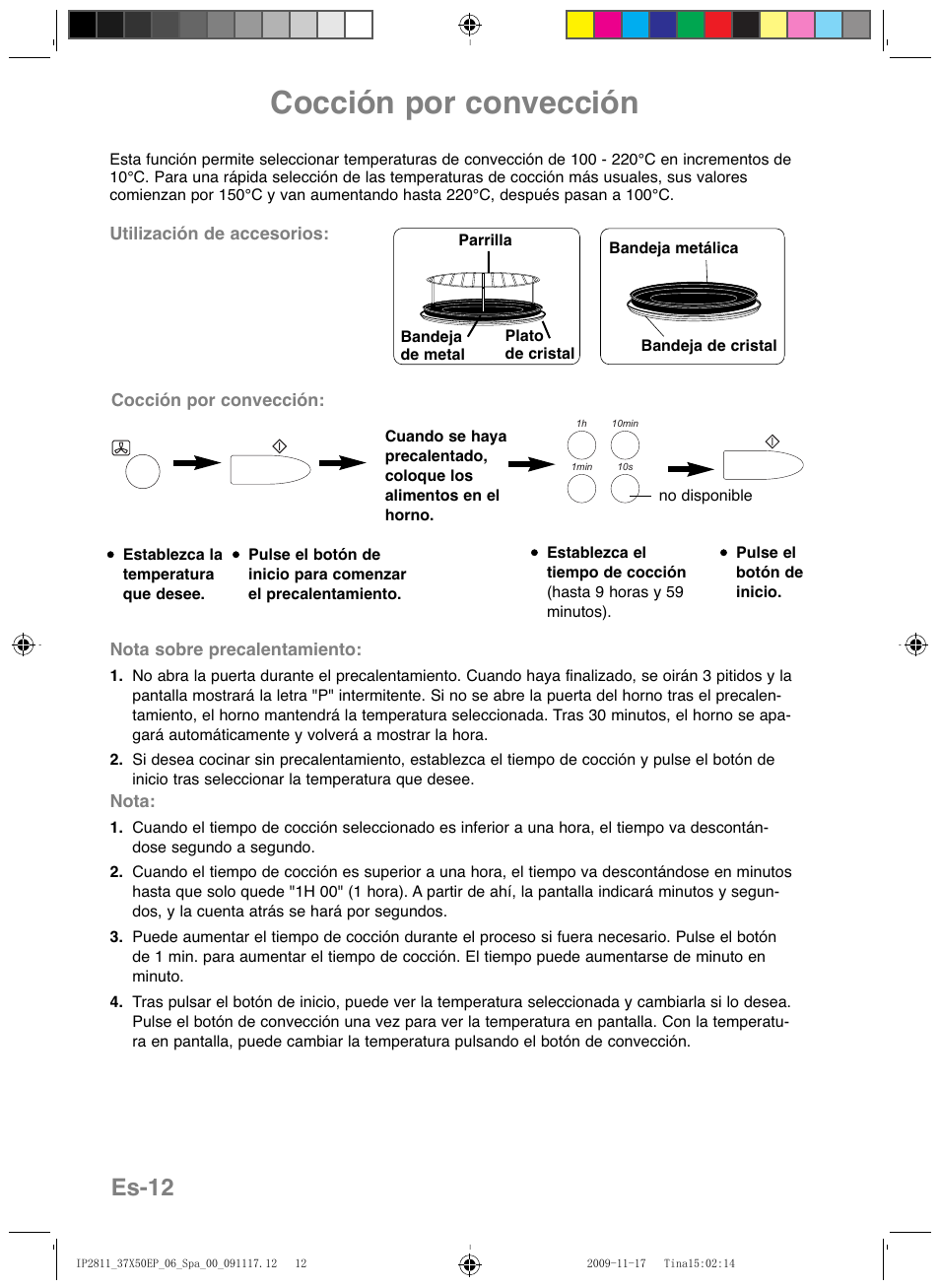 Cocción por convección, Es-12 | Panasonic NNCT579SEPG User Manual | Page 132 / 217