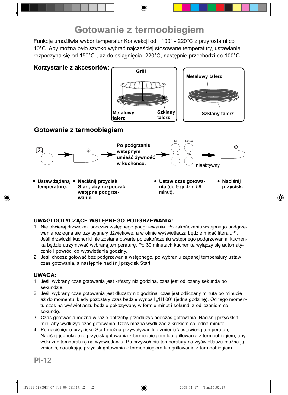 Gotowanie z termoobiegiem, Pl-12, Korzystanie z akcesoriów | Panasonic NNCT579SEPG User Manual | Page 156 / 217