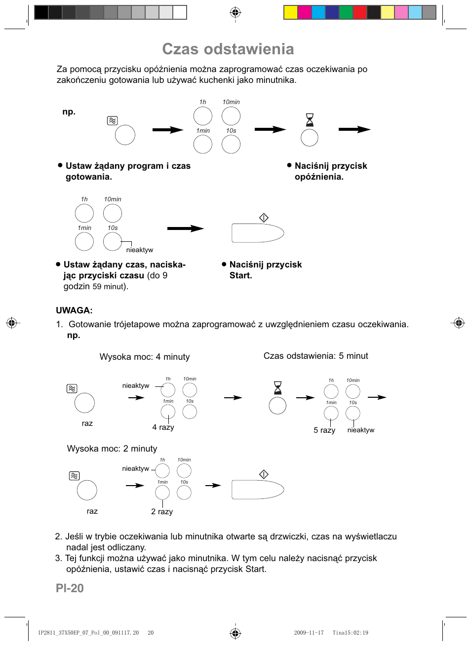 Czas odstawienia, Pl-20 | Panasonic NNCT579SEPG User Manual | Page 164 / 217