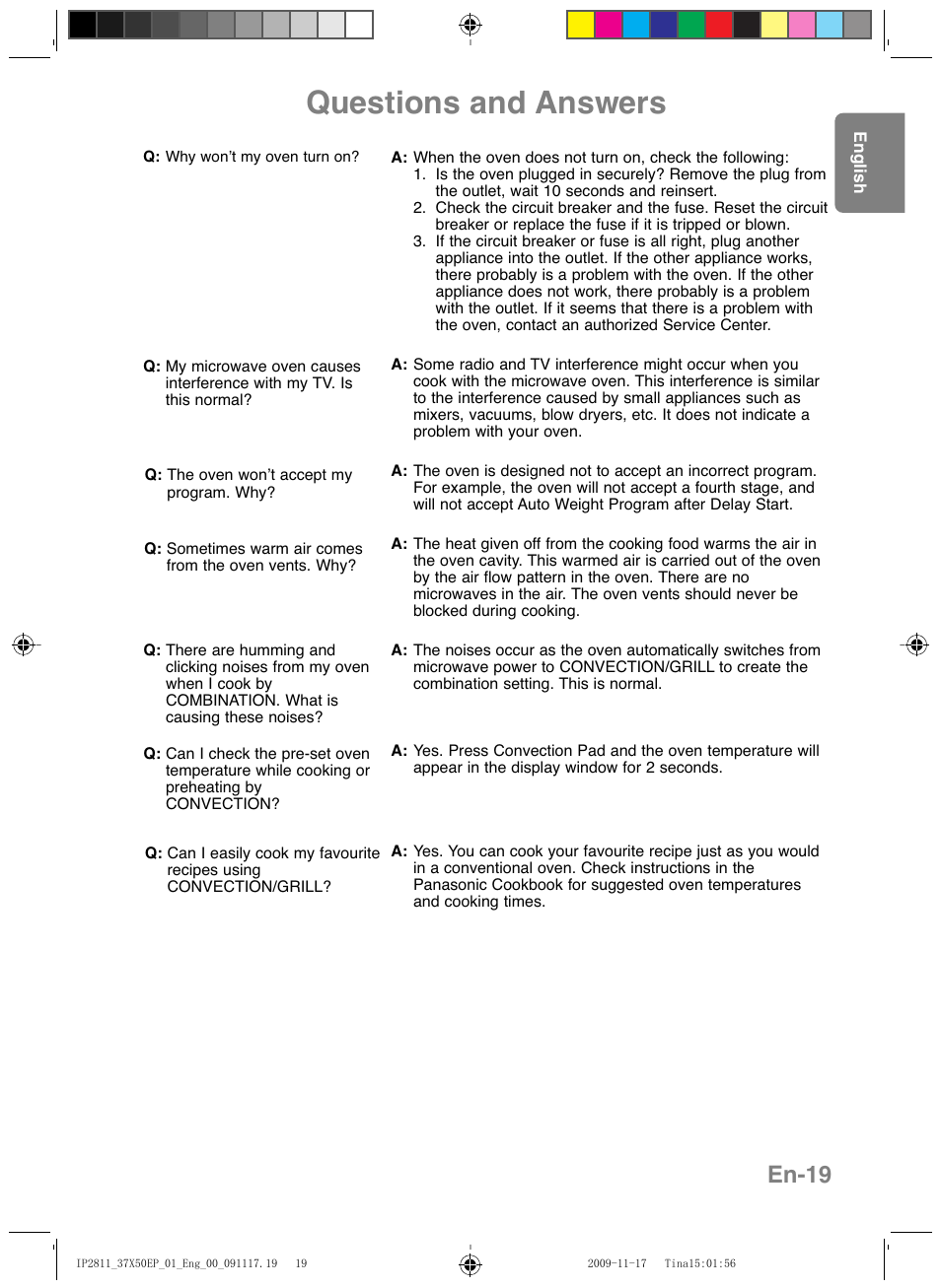 Questions and answers, En-19 | Panasonic NNCT579SEPG User Manual | Page 21 / 217