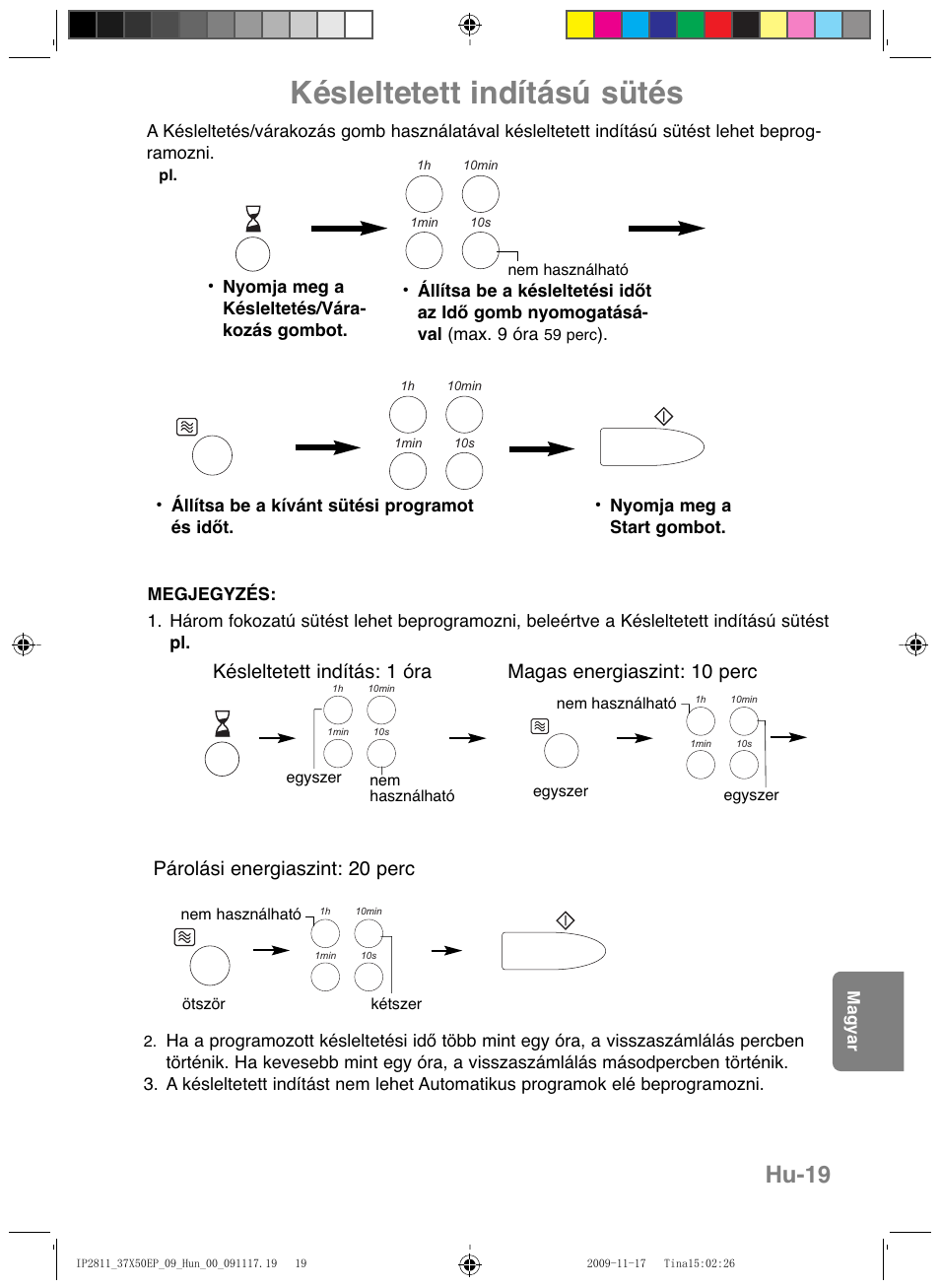 Késleltetett indítású sütés, Hu-19 | Panasonic NNCT579SEPG User Manual | Page 211 / 217