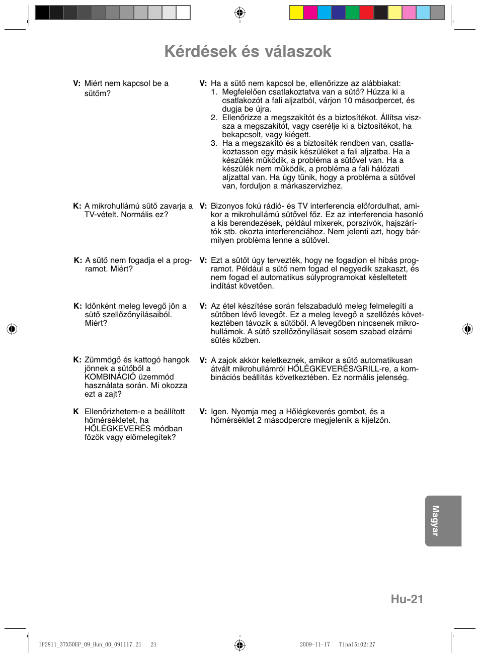 Kérdések és válaszok, Hu-21 | Panasonic NNCT579SEPG User Manual | Page 213 / 217