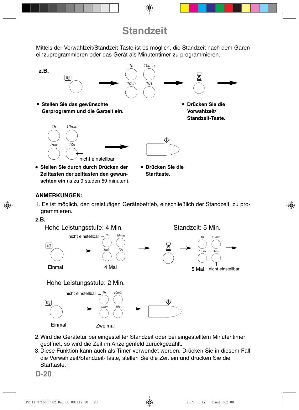 Standzeit, D-20 | Panasonic NNCT579SEPG User Manual | Page 44 / 217