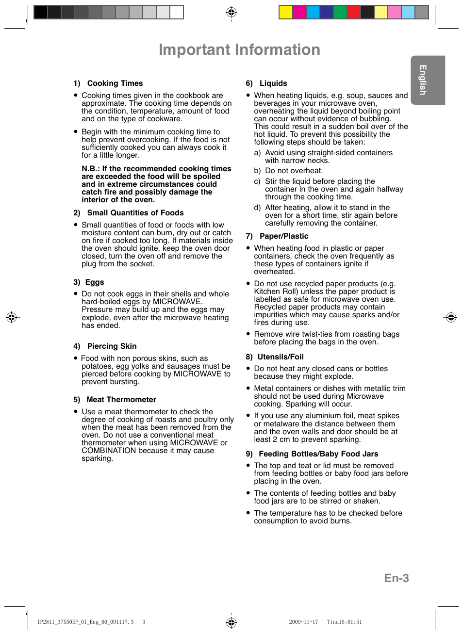 Important information, En-3 | Panasonic NNCT579SEPG User Manual | Page 5 / 217