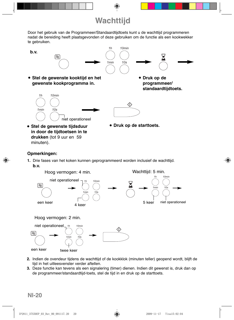 Wachttijd, Nl-20 | Panasonic NNCT579SEPG User Manual | Page 68 / 217