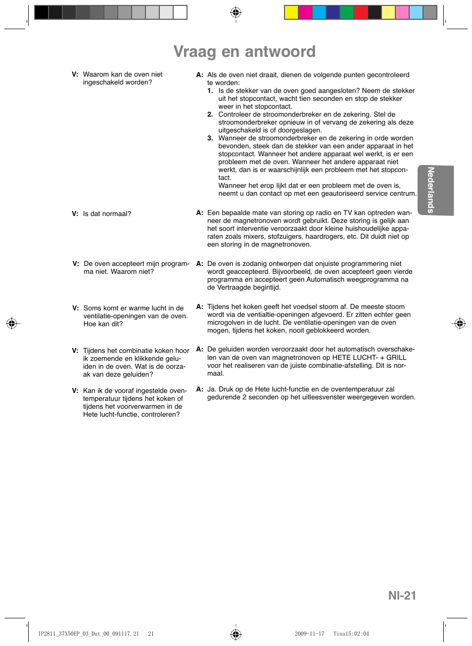 Vraag en antwoord, Nl-21 | Panasonic NNCT579SEPG User Manual | Page 69 / 217