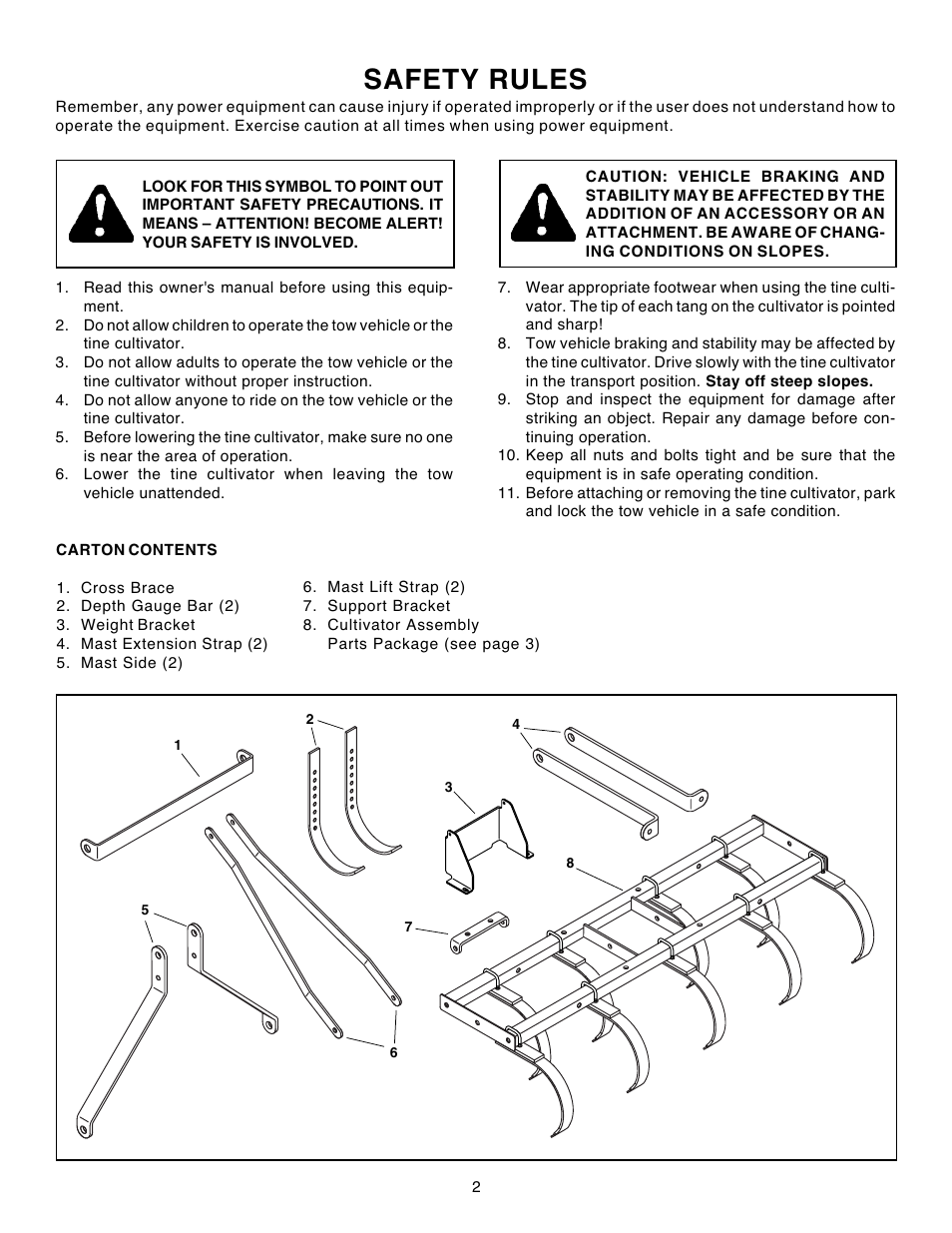 Safety rules | Agri-Fab 45-0355-131 User Manual | Page 2 / 8