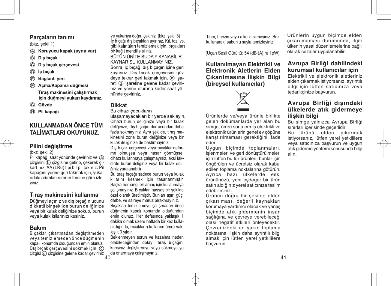 Panasonic ER417 User Manual | Page 21 / 22
