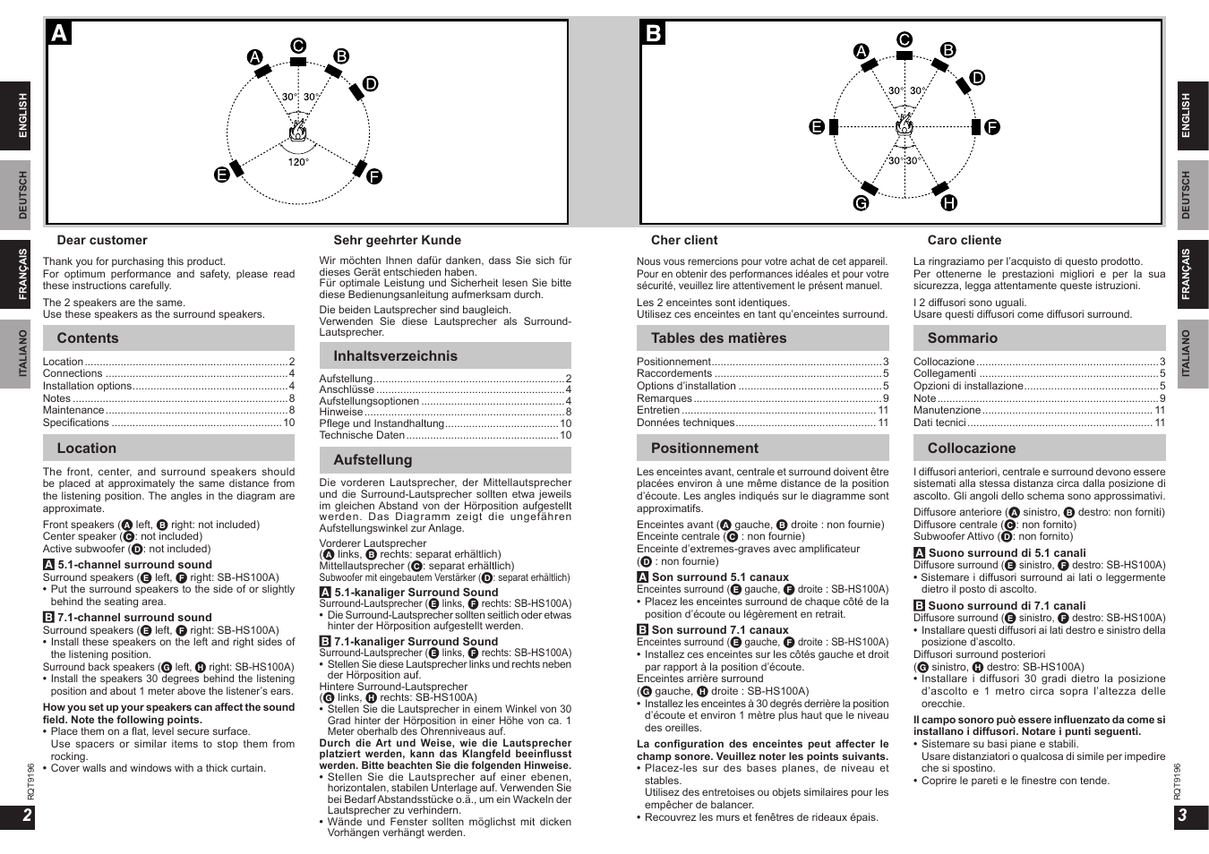Panasonic SBHS100A User Manual | Page 2 / 19