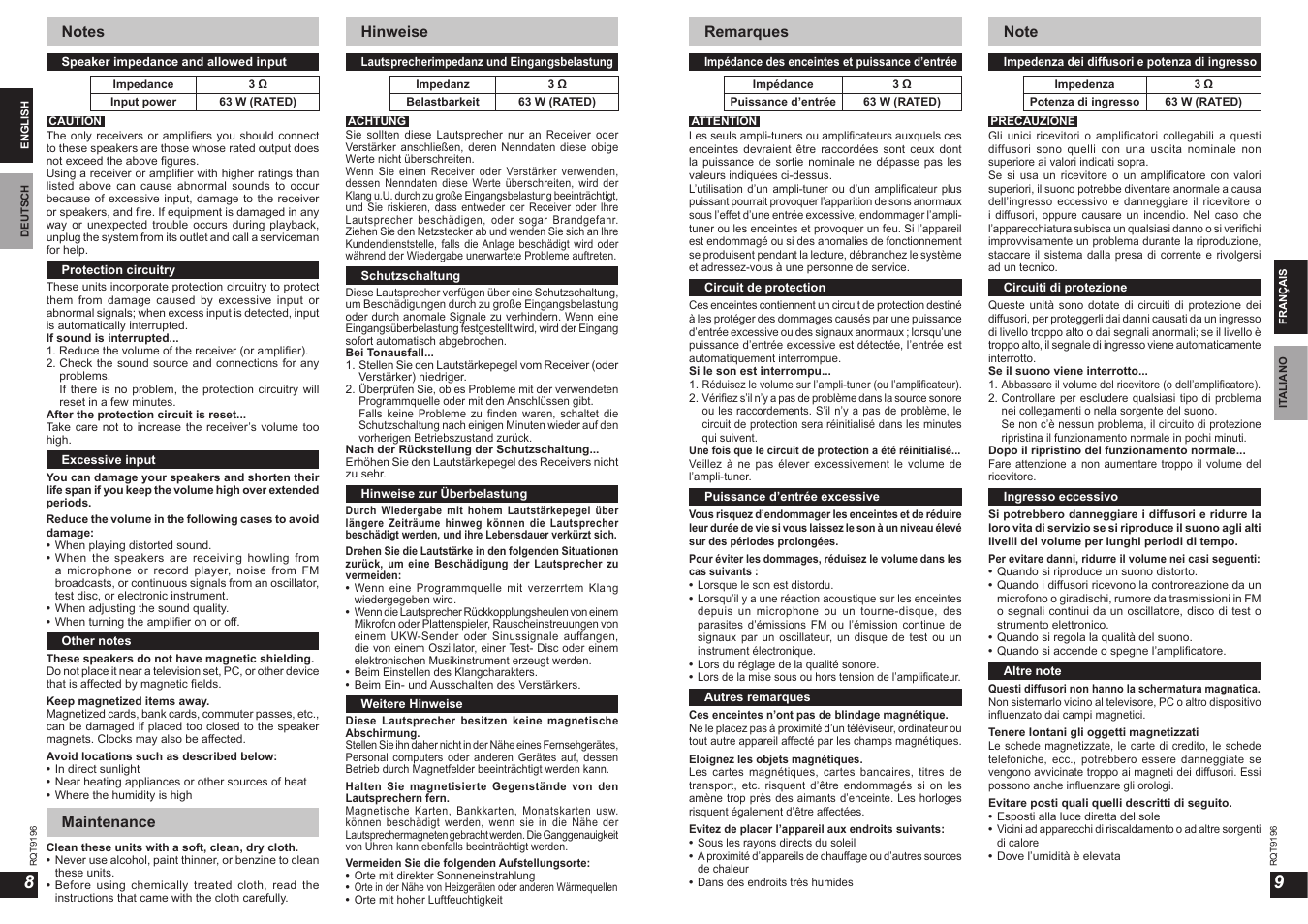 Panasonic SBHS100A User Manual | Page 5 / 19