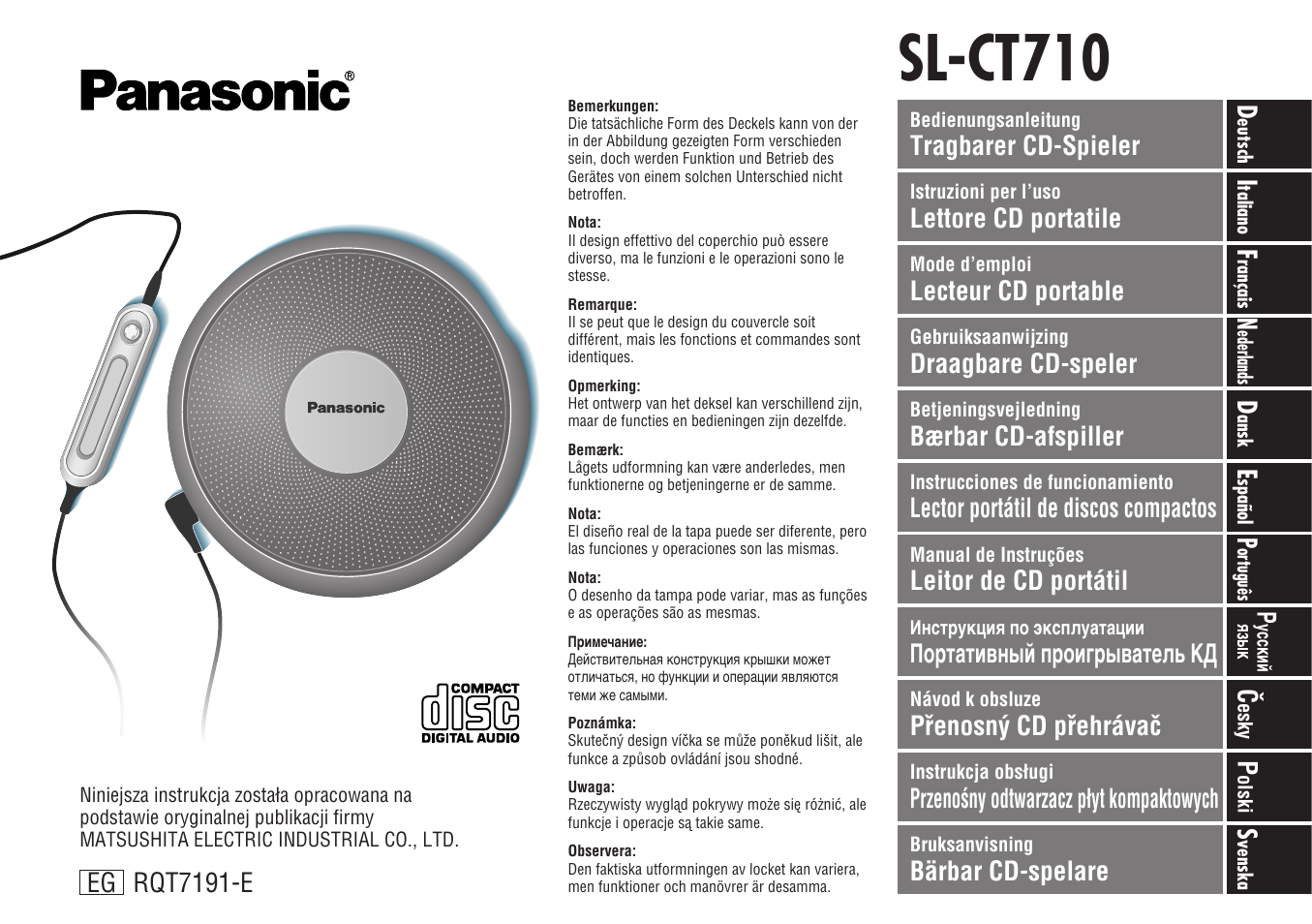 Panasonic SLCT710 User Manual | 92 pages