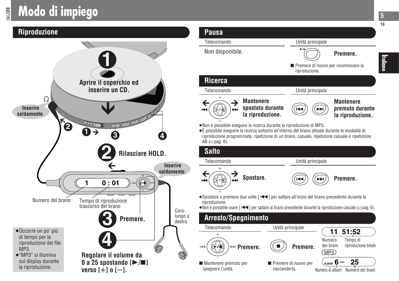 Modo di impiego | Panasonic SLCT710 User Manual | Page 13 / 92