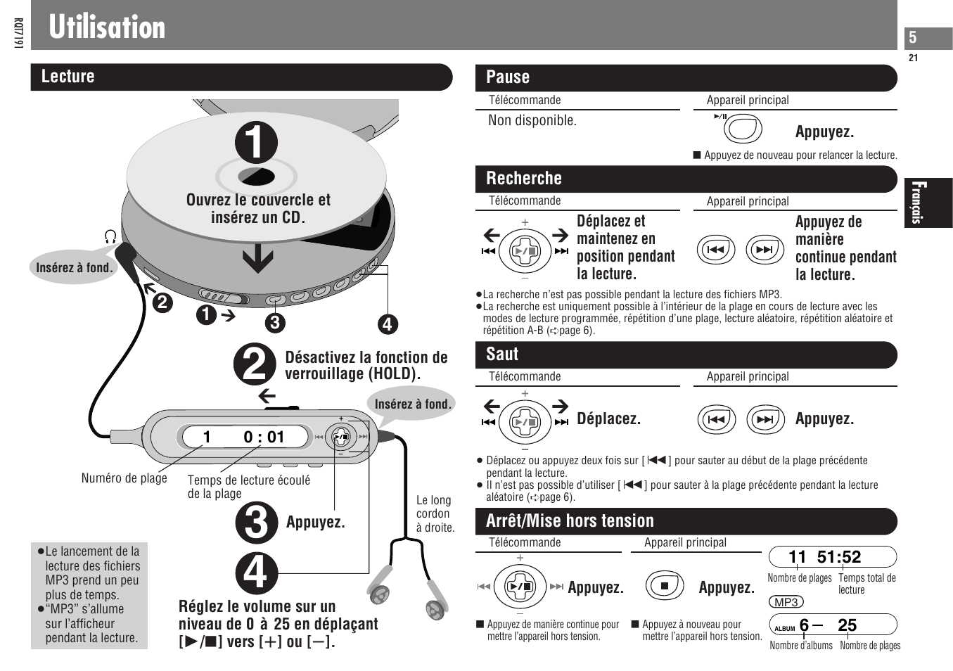 Utilisation | Panasonic SLCT710 User Manual | Page 21 / 92