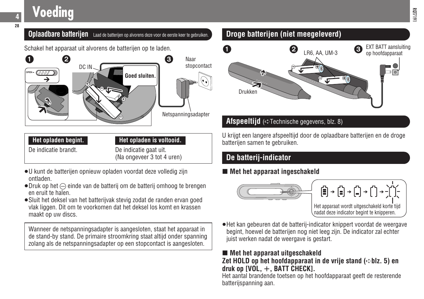 Voeding | Panasonic SLCT710 User Manual | Page 28 / 92