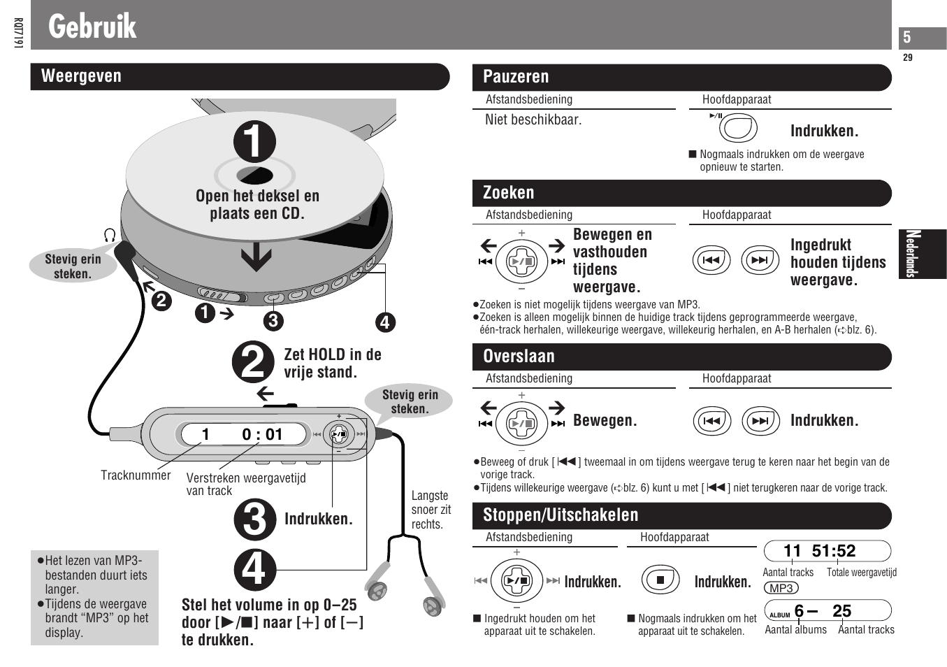 Gebruik | Panasonic SLCT710 User Manual | Page 29 / 92