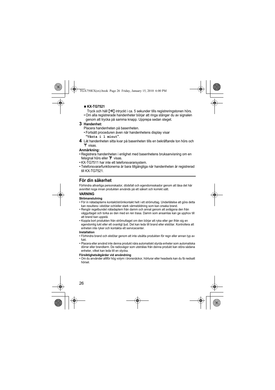 Panasonic KXTGA750EX User Manual | Page 26 / 76