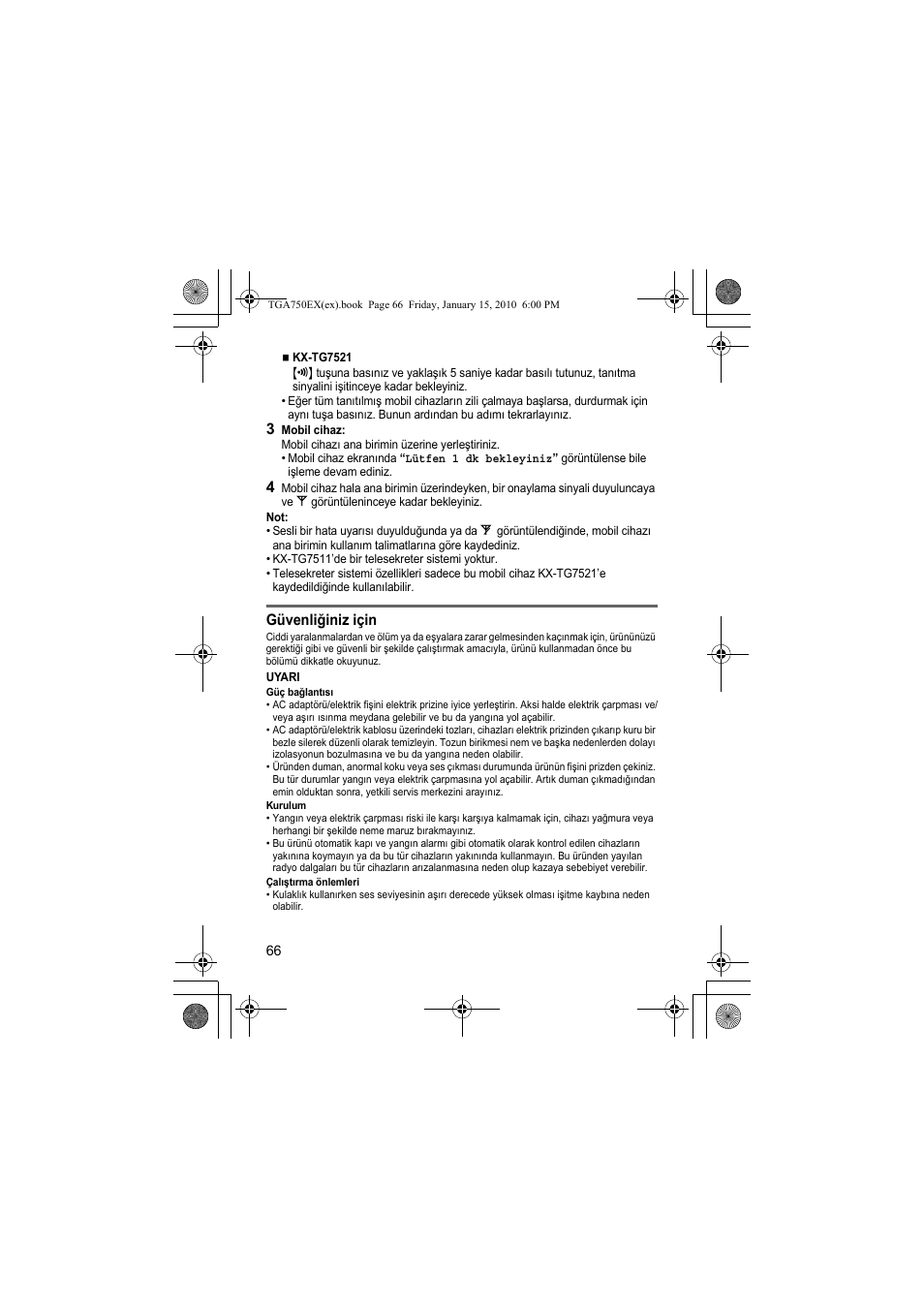 Panasonic KXTGA750EX User Manual | Page 66 / 76